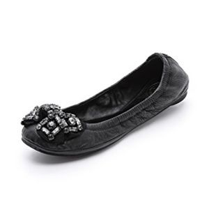 NWOT- Tory Burch Azalea Elastic Ballet Flats Black